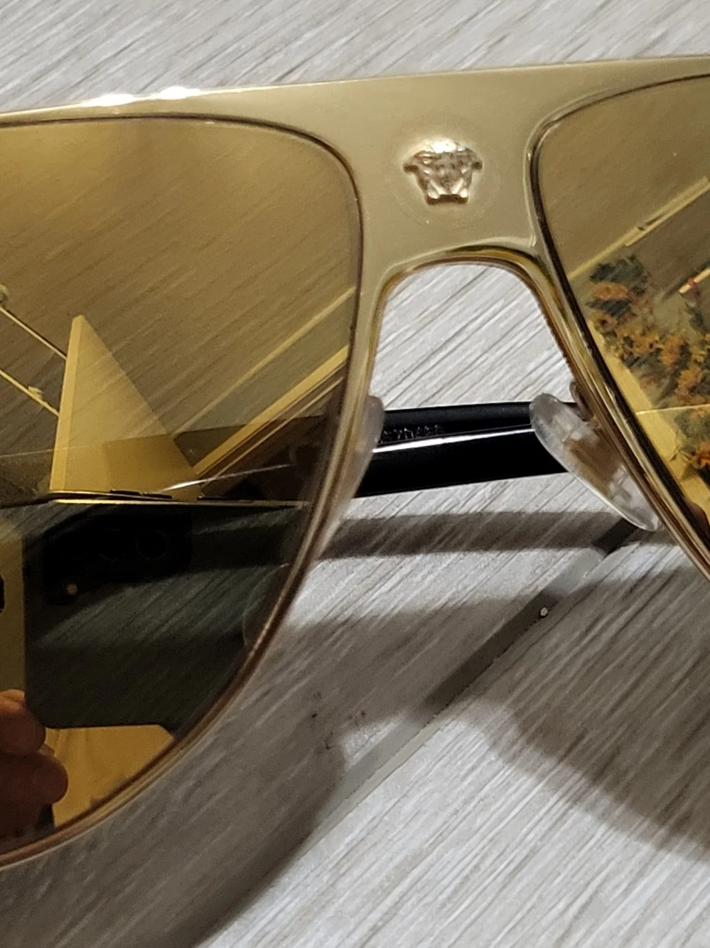 ✨️ Versace Men’s Custom Gold Aviator Sunglasses